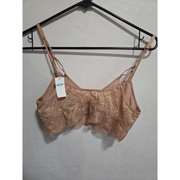 Bralette Lace Aerie Real Good Pink Black Long Line Bralette Size Small Set Of 2 - Picture 8 of 13